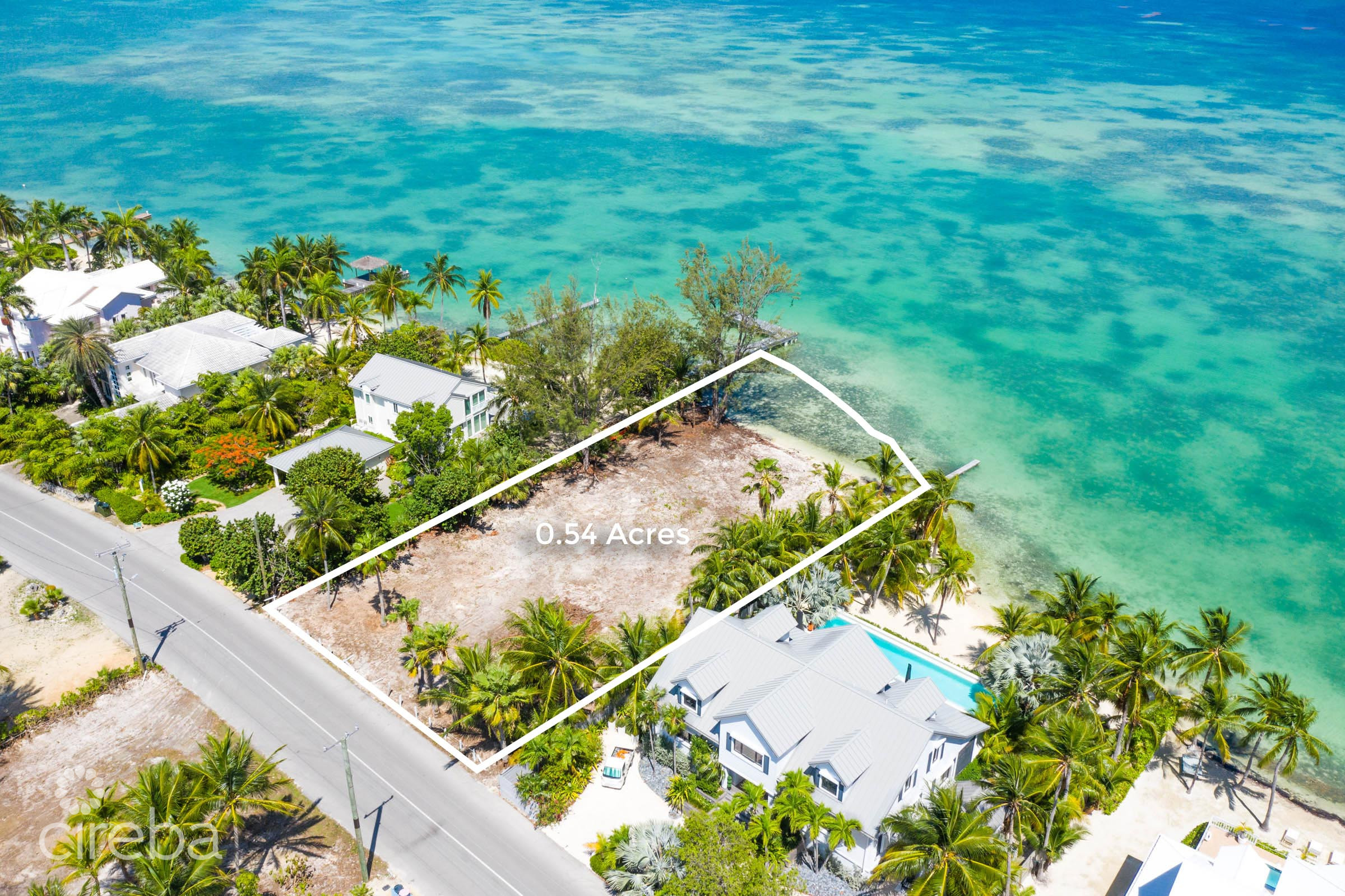 Water cay road 0.54 acres, oceanfront land