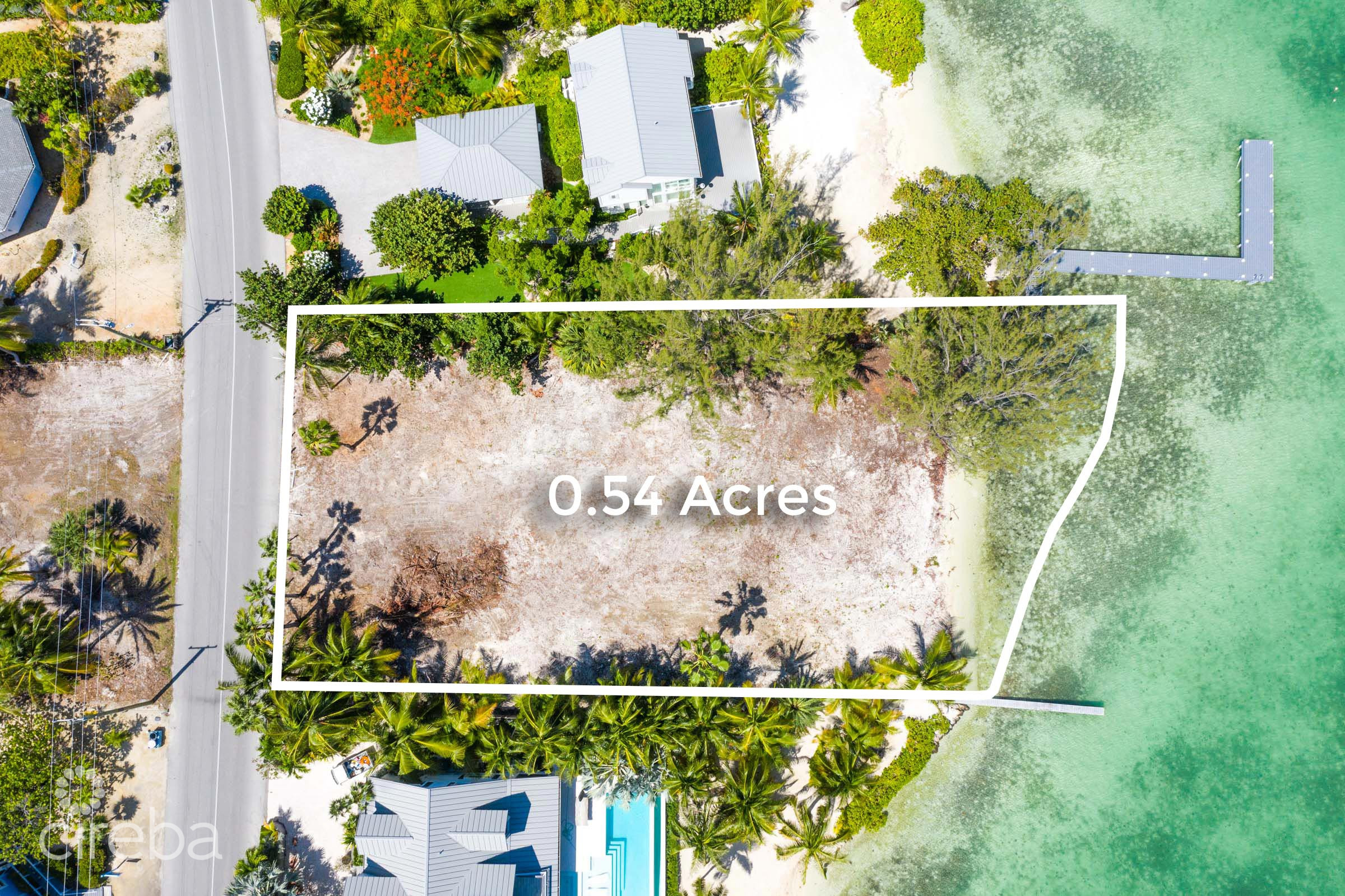 Water cay road 0.54 acres, oceanfront land